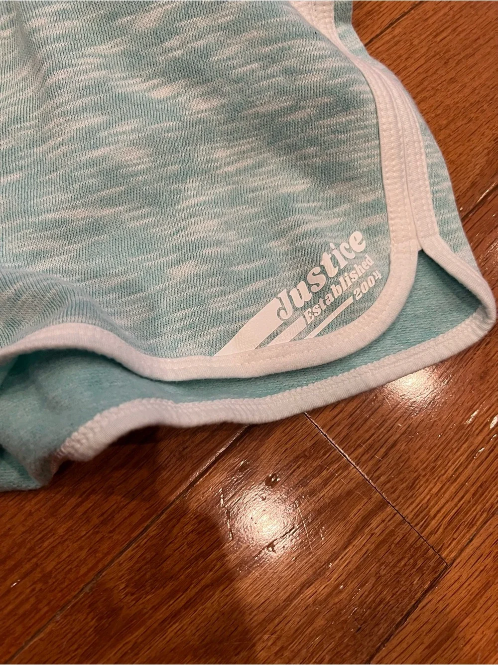 Justice Girls Pink and Aqua Athletic Knit Shorts Set of 3 Size 8